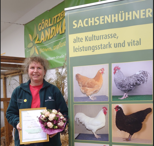 Auszeichnung Ehrenmitgliedschaft Eva Lehmann anlässlich Hauptsonderschau in Kodersdorf November 2023