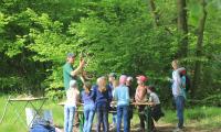 Ranger Maik Rogel zeigt den Kindern alles zu Geweih- und Hornarten